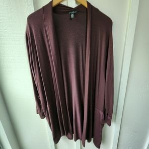 Eileen Fisher Chocolate Brown Cardigan Tencel Lyocell Spandex Size XL